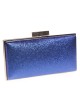 Shiny fabric clutch azulon