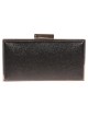 Shiny fabric clutch negro