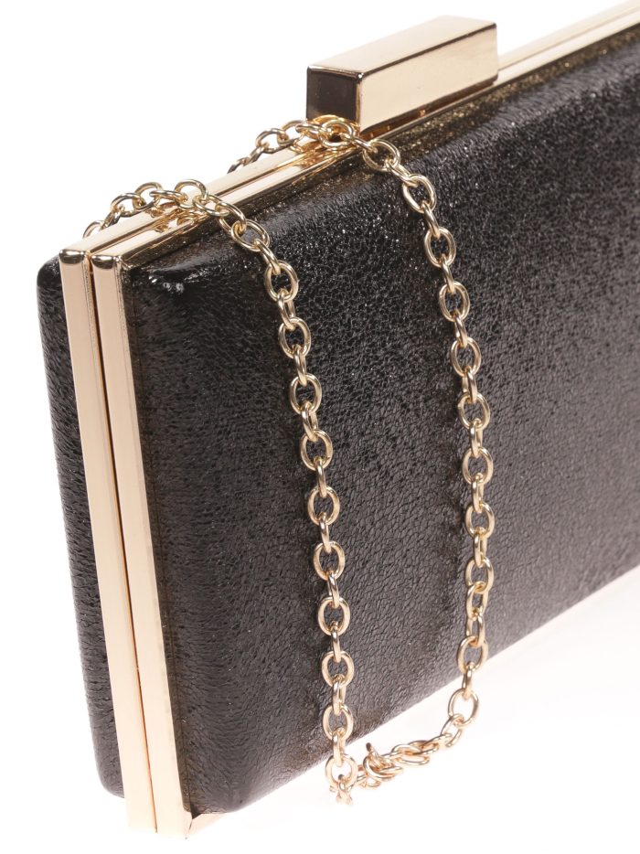 Clutch festa metalizado preto
