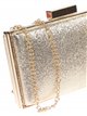 Shiny fabric clutch oro-claro