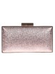 Shiny fabric clutch rosa
