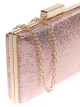 Shiny fabric clutch rosa