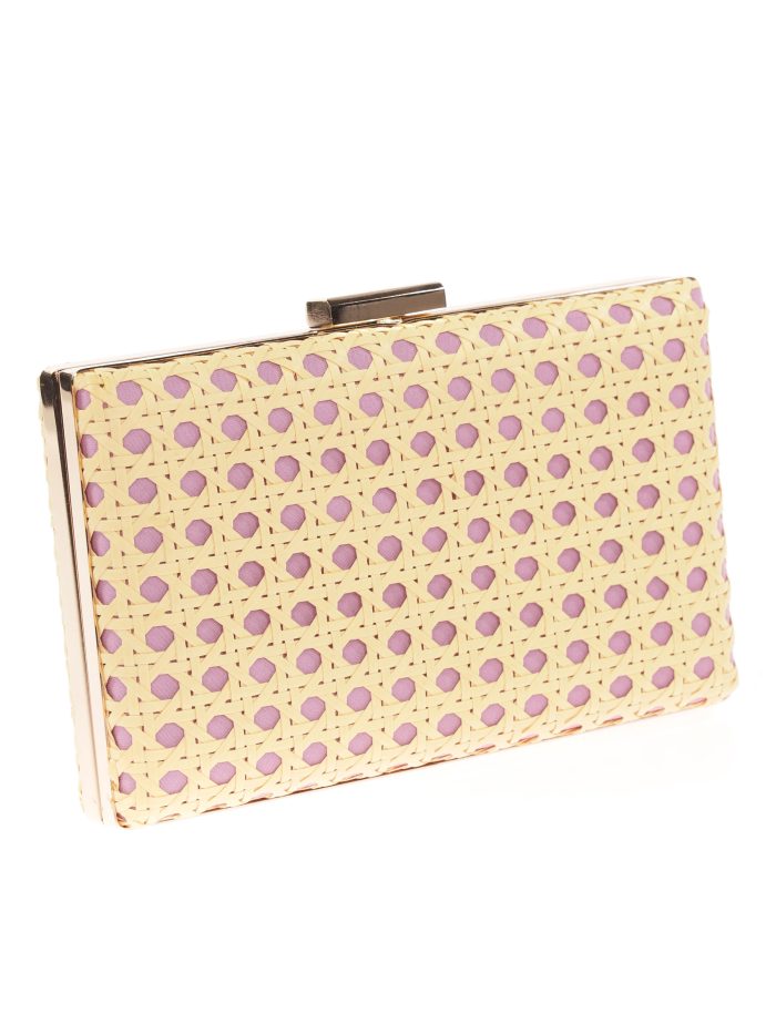 Clutch festa rafia rosa