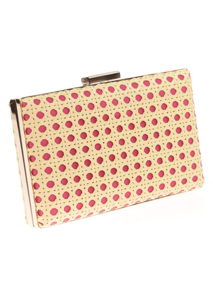 Clutch fiesta rafia fucsia