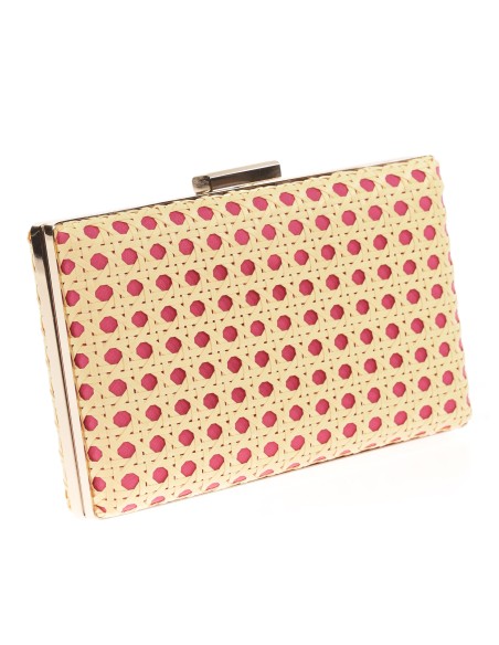 Clutch fiesta rafia fucsia