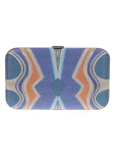 Embroidered clutch azul