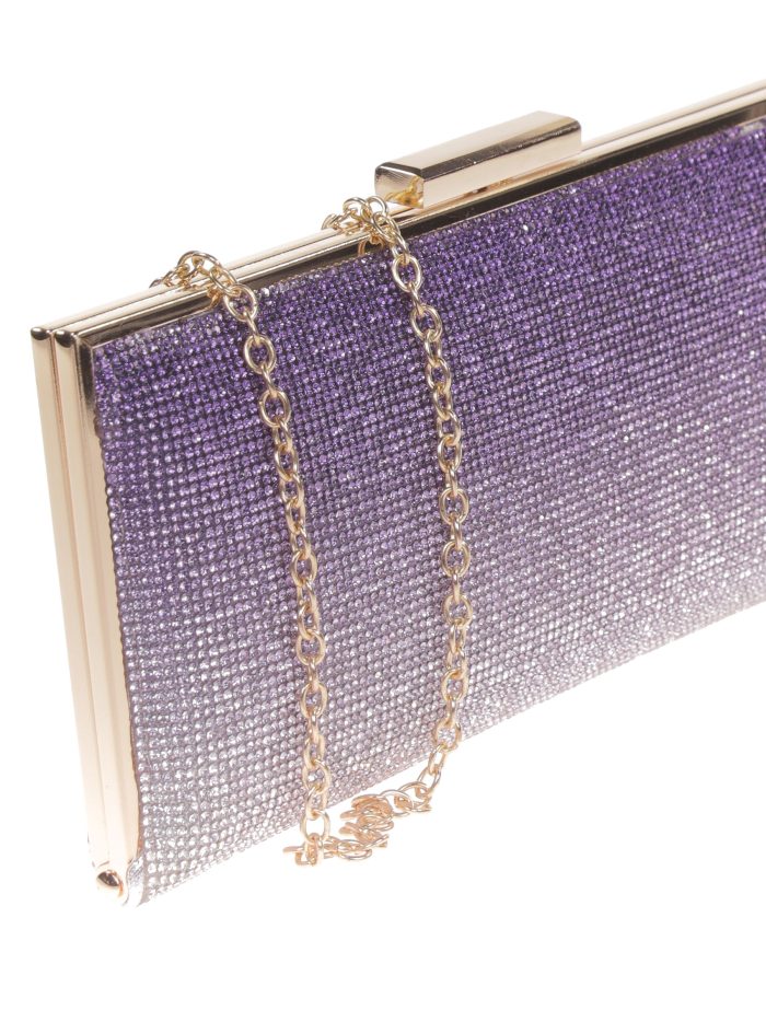 Clutch fiesta pedrería violeta