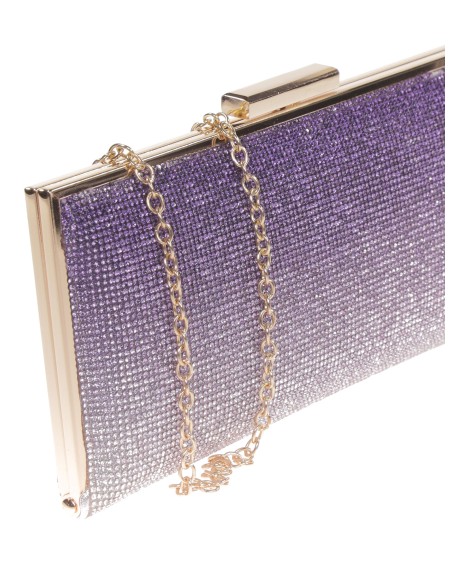 Clutch fiesta pedrería violeta