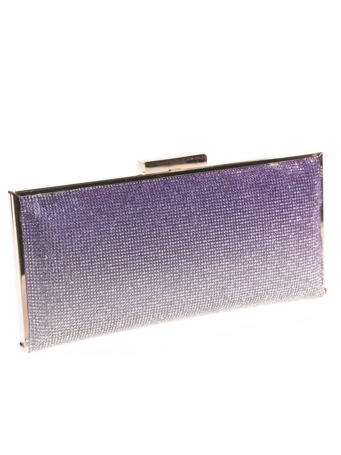 Clutch fiesta pedrería violeta