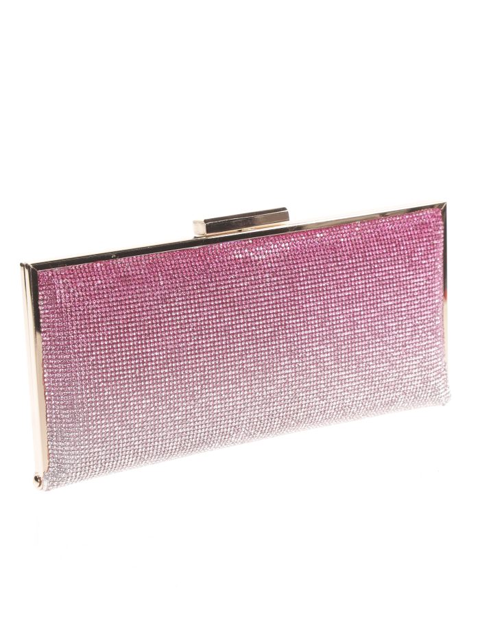 Clutch fiesta pedrería fucsia
