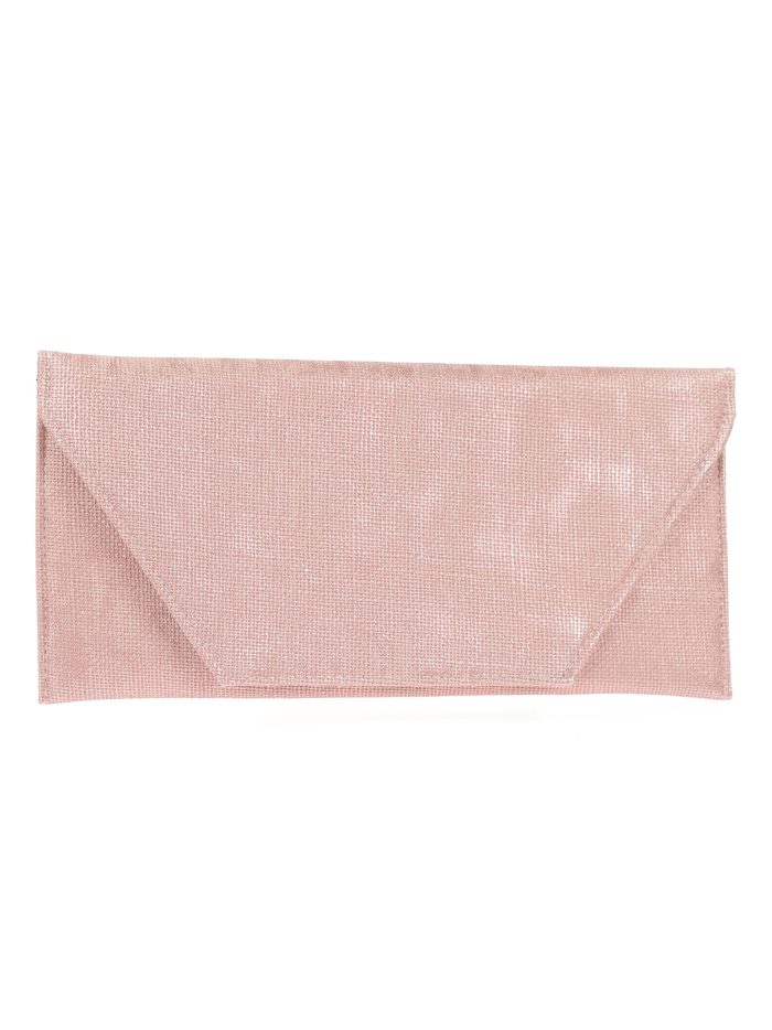Faux leather clutch rosa