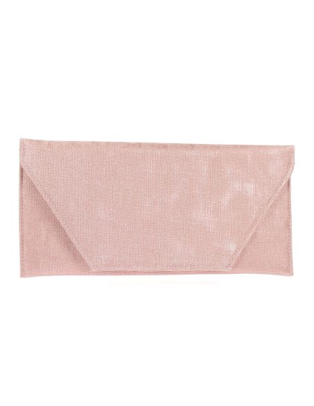 Faux leather clutch rosa