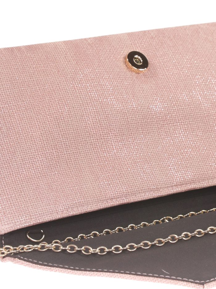 Faux leather clutch rosa