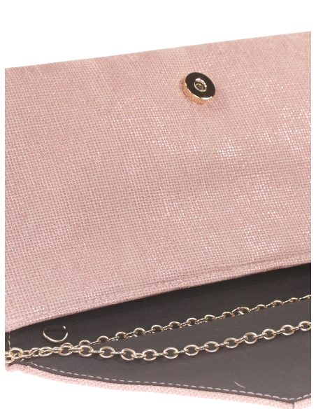 Faux leather clutch rosa