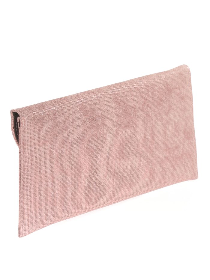 Faux leather clutch rosa