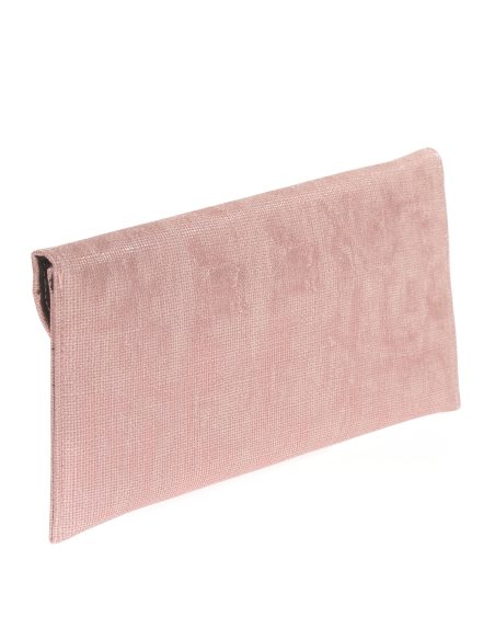 Faux leather clutch rosa