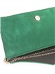 Faux leather clutch verde