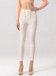 High waist superskinny trousers beis