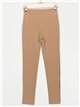 Stretch trousers with rhinestone camel