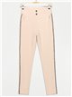 Stretch trousers with rhinestone beis