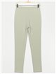 Stretch trousers with hearts verde