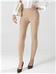 Stretch trousers with hearts camel