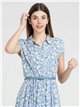 Floral printed shirt dress azul