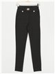 Stretch trousers with metallic detail negro