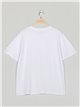 Oversized love t-shirt with rhinestone blanco-amarillo
