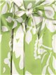 Satin printed blouse with bows verde