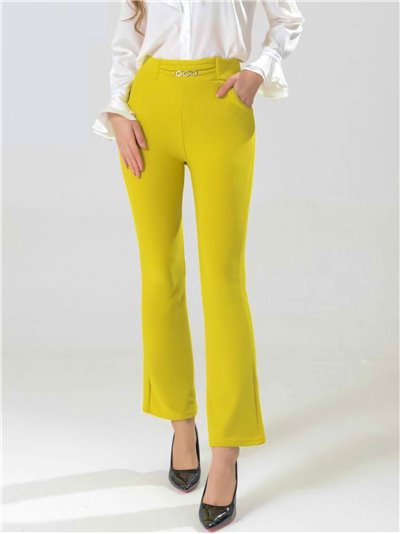 Flare trousers with metallic detail amarillo