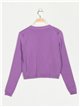 Embroidered floral sweater morado