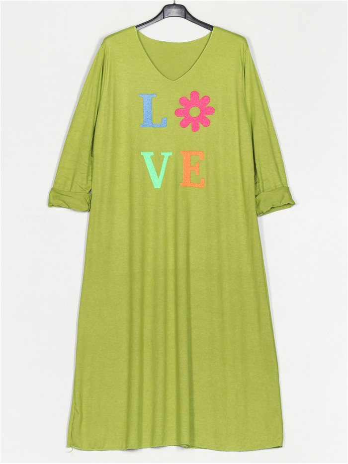 Love maxi knit dress verde
