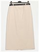 Belted stretch midi skirt beis