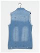 Frayed Edge long denim waistcoat azul (S-XXL)