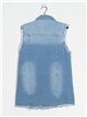Frayed Edge long denim waistcoat azul (S-XXL)