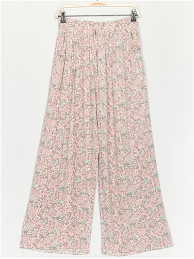 Straight leg printed trousers rosa-claro