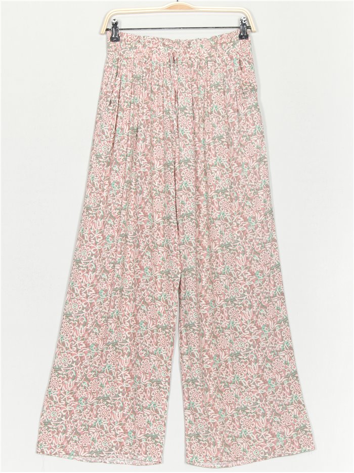 Straight leg printed trousers rosa-claro