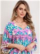 Oversized printed blouse morado