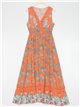 Printed maxi dress naranja