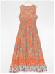 Printed maxi dress naranja