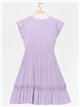 Sleeveless dress with ruffles lila