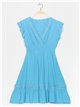 Sleeveless dress with ruffles azul