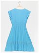 Sleeveless dress with ruffles azul