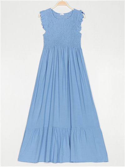 Gathered maxi dress azul