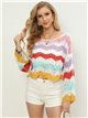 Bell sleeve multi crochet blouse (L/XL-XXL/XXXL)
