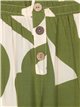 Pantalón estampado botones verde