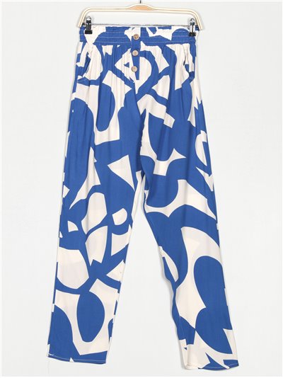 Printed trousers with buttons azulon