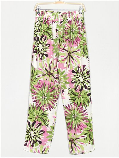 Printed trousers with buttons multi-verde