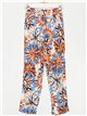 Printed trousers with buttons multi-marron